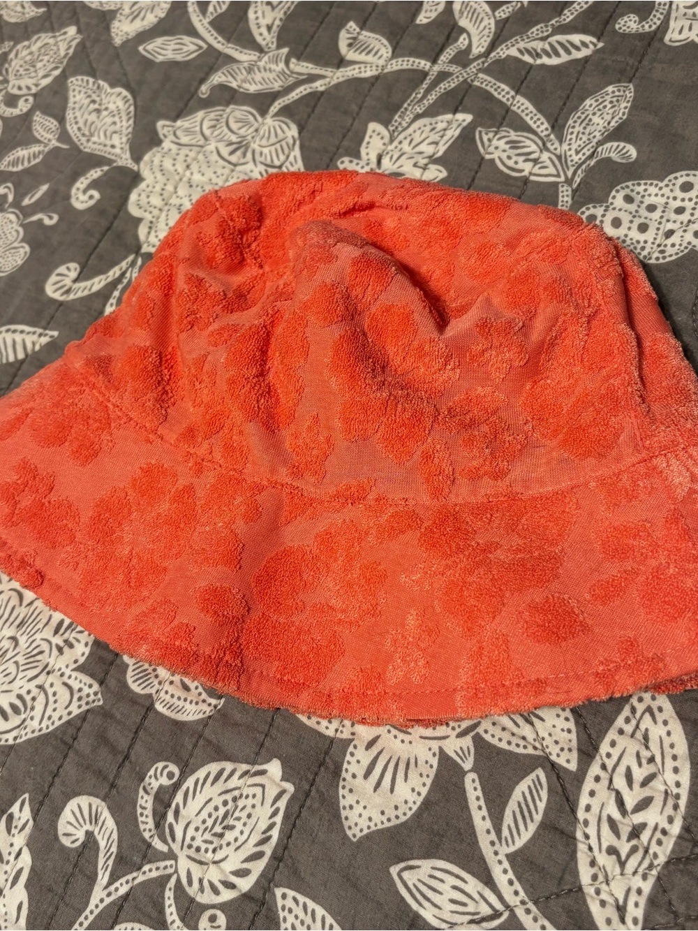 No Boundaries Coral Orange Terry Cloth Bucket Hat